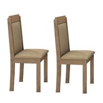 Conjunto 2 Cadeiras Pérola Móveis Lopas Carvalho Soft/ Animale Bege Cinza