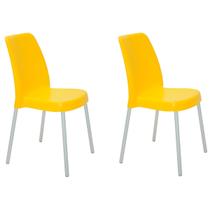 Conjunto 2 Cadeiras Plástica Vanda com Pernas de Alumínio Anodizadas- Tramontina