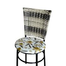Conjunto 2 Cadeiras Preta Para Cozinha Hawai Cappuccino Premium Com Assento Estampado
