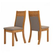 Conjunto 2 Cadeiras Roma Imbuia Tecido Veludo Marrom Viero