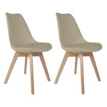 Conjunto 2 Cadeiras Saarinen Nude Wood