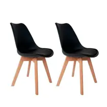 Conjunto 2 Cadeiras Saarinen Preto Wood
