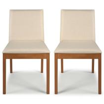 Conjunto 2 Cadeiras Sala de Jantar com Encosto Estofado Masp Marrom/Castanho/Bege Conjunto 2 Cadeiras Sala de Jantar com Encosto Estofado Masp Marrom/Castanho/Bege