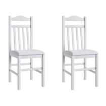 Conjunto 2 Cadeiras Sala de Jantar Madeira Maciça Estofadas Branco Modelo 300 Conjunto 2 Cadeiras Sala de Jantar Madeira Maciça Estofadas Branco Modelo 300