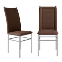 Conjunto 2 Cadeiras Sala Jantar Cozinha Estofada Moderna Aço Luxo Conjunto 2 Cadeiras Sala Jantar Cozinha Estofada Moderna Aço Luxo