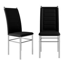 Conjunto 2 Cadeiras Sala Jantar Cozinha Estofada Moderna Aço Luxo