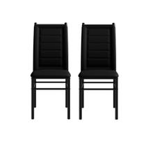 Conjunto 2 Cadeiras Sala Jantar Cozinha Estofada Moderna Aço Tubo Conjunto 2 Cadeiras Sala Jantar Cozinha Estofada Moderna Aço Tubo