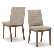 Conjunto 2 Cadeiras Sala Jantar Elena Nature/Creme