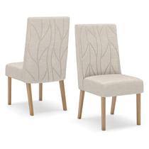 Conjunto 2 Cadeiras Sala Jantar Eloá Nature/Linho Conjunto 2 Cadeiras Sala Jantar Eloá Nature/Linho