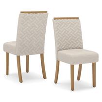 Conjunto 2 Cadeiras Sala Jantar Malu Nature/Linho
