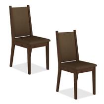 Conjunto 2 Cadeiras Seul Imbuia/suede Marrom - Móveis Arapongas