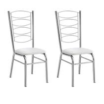 Conjunto 2 Cadeiras Support Cromadas Com Reforço Tubo Grosso Suporte 150 Kgs Cozinha,Restaurante,Sala de Jantar