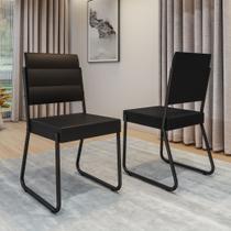 Conjunto 2 Cadeiras Tubo Preto Com Napa Preta Carraro Conjunto 2 Cadeiras Tubo Preto Com Napa Preta Carraro
