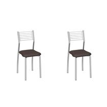 Conjunto 2 Cadeiras Tubulares Berlim Prata/Cromado