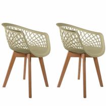 Conjunto 2 Cadeiras Web Wood Empório Tiffany Creme - Seatco
