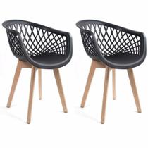 Conjunto 2 Cadeiras Web Wood Empório Tiffany Preto - Seatco