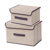 Conjunto 2 Caixa Organizadora Multiuso Dobrável Tecido Tampa Conjunto 2 Caixa Organizadora Multiuso Dobrável Tecido Tampa