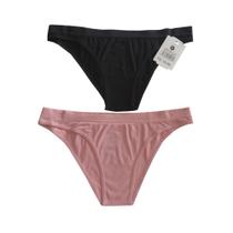 Conjunto 2 calcinhas b+ k1 sem costura - preto / rosa - p