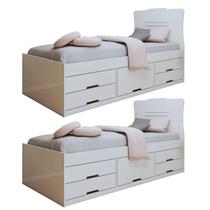 Conjunto 2 Cama Solteiro 5 Gavetas Júlia Conjunto 2 Cama Solteiro 5 Gavetas Júlia
