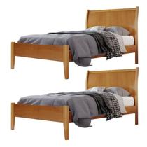Conjunto 2 Cama Solteiro 90cm Classic Marrom/Amêndoa Mel