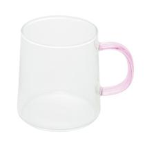 Conjunto 2 canecas de vidro borossilicato com alça rosa 320ML Conjunto 2 canecas de vidro borossilicato com alça rosa 320ML