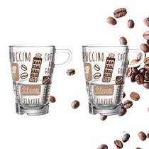 Conjunto 2 Canecas De Vidro Xícara De Café La Vita 350 Ml Leonardo Estilo