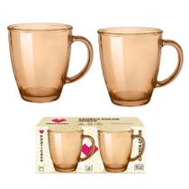 Conjunto 2 Canecas Vidro 360ml Linha Color Praticasa