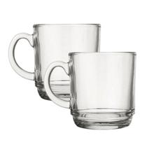 Conjunto 2 Canecas Xicara Vidro 250ML Ideal Café Chocolate Chá Conjunto 2 Canecas Xicara Vidro 250ML Ideal Café Chocolate Chá