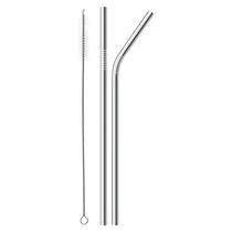 Conjunto 2 canudos de inox com escova para limpeza