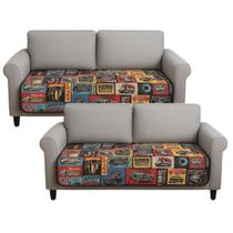 Conjunto 2 Capa Protetora Impermeável para Assento Sofás de 2 e 3 Lugares Conjunto 2 Capa Protetora Impermeável para Assento Sofás de 2 e 3 Lugares