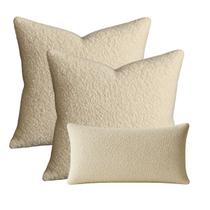 Conjunto 2 Capas de Almofada 50x50 + 1 Capa 30x50cm Suede Luxo Capri Bege