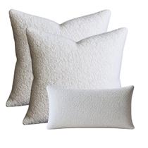 Conjunto 2 Capas de Almofada 50x50 + 1 Capa 30x50cm Suede Luxo Capri Branca