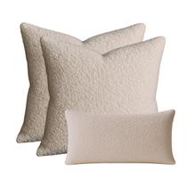 Conjunto 2 Capas de Almofada 50x50 + 1 Capa 30x50cm Suede Luxo Capri Nude