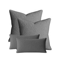 Conjunto 2 Capas de Almofada 50x50 + 2 Capa 30x50cm Suede Luxo Capri Cinza