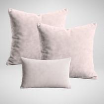 Conjunto 2 Capas de Almofadas 50x50cm + 1 capa 30x50cm em Suede Premium Glamour Rose