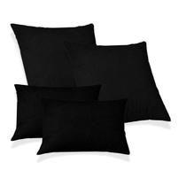 Conjunto 2 Capas de Almofadas 50x50cm + 2 capa 30x50cm em Suede Premium Glamour Preto