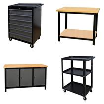 Conjunto 2 Carros Profissional 6 Gavetas 2 Bancadas Profissional 150cm para Ferramentas Presto
