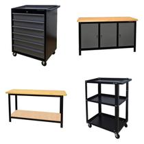 Conjunto 2 Carros Profissional 6 Gavetas 2 Bancadas Profissional 150cm para Ferramentas Presto