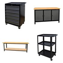 Conjunto 2 Carros Profissional 6 Gavetas 2 Bancadas Profissional 200cm para Ferramentas Presto
