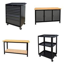 Conjunto 2 Carros Profissional 7 Gavetas 2 Bancada Profissional 150cm para Ferramentas Presto