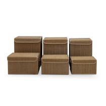 Conjunto 2 Cestos Decorativos em Bambu Marrom QJ2002 BTC Conjunto 2 Cestos Decorativos em Bambu Marrom QJ2002 BTC
