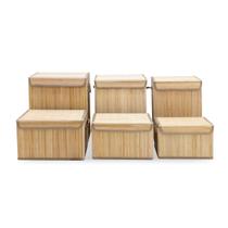 Conjunto 2 Cestos Decorativos em Bambu Natural QJ2001 BTC Conjunto 2 Cestos Decorativos em Bambu Natural QJ2001 BTC