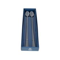 Conjunto 2 Colheres Bailarina Preto Aço Inox Oxford 30CM Conjunto 2 Colheres Bailarina Preto Aço Inox Oxford 30CM