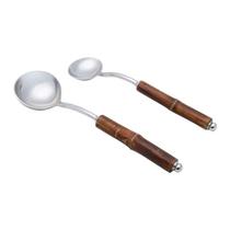 Conjunto 2 Conchas para Servir Aço Inox Cabo em Bambu Wolff