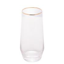 Conjunto 2 Copos Altos Vidro Borda Dourada Lines 400Ml Wolff