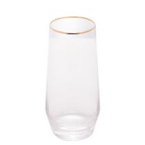 Conjunto 2 Copos Altos Vidro Borda Dourada Lines 400Ml Wolff