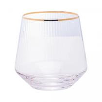 Conjunto 2 Copos Baixos em Vidro com fio Dourado Lines 330ml Wolff