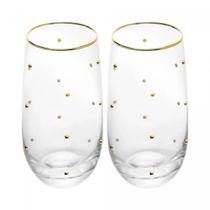 Conjunto 2 Copos Balls Fio de Ouro 300ml Vidro - Wolff Conjunto 2 Copos Balls Fio de Ouro 300ml Vidro - Wolff