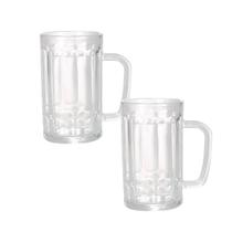 Conjunto 2 Copos Caneca De Vidro Para Chopp Cerveja Artesanal Gelada Festas 375ml Resistente - Lehaví