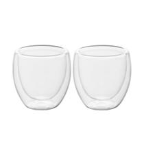 Conjunto 2 Copos de Café Parede Dupla de Vidro Borossilicato Modern 100ml - Lyor